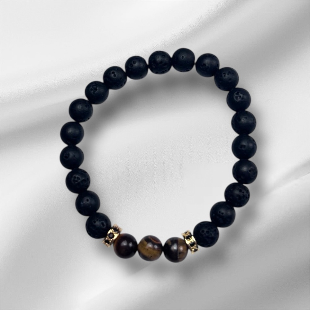 Black and Brown Beaded Bracelet